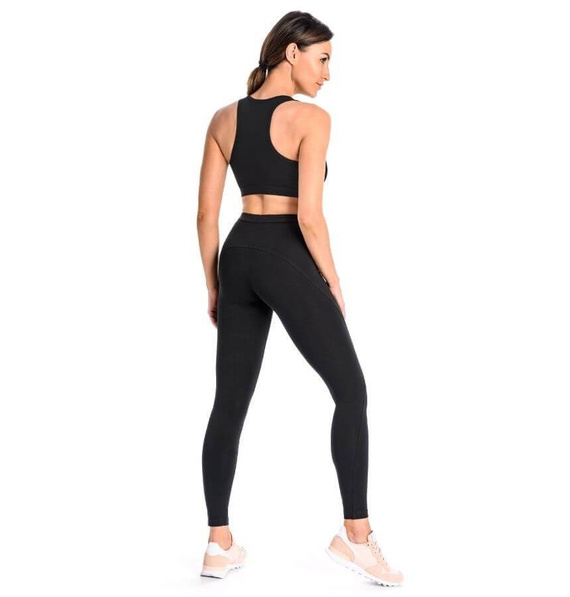 2202 Push Up Legginsy Sportowe Bawełniane Teyli-Czarne