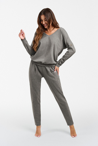 Karina Komplet Damski długi rękaw, spodnie Italian Fashion - śr. melanż