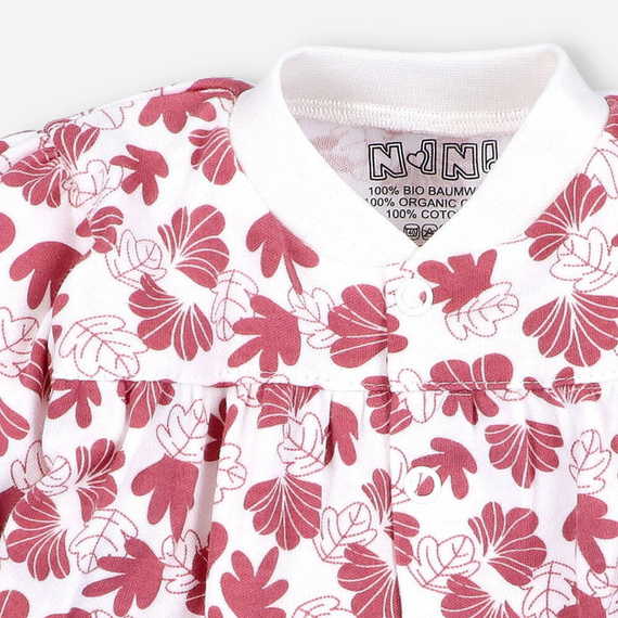 ABN-4148/LIS Wesoła Panda Kaftanik niemowlęcy z bawełny organicznej Nini druk