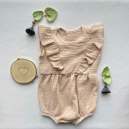 RA50215 Rampers muślinowy Mamatti - beżowy