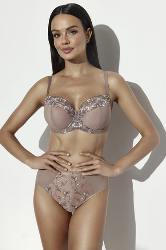 Ava 2273 Mocha Mousse Biustonosz Semi Soft Haftowany na Fiszbinach