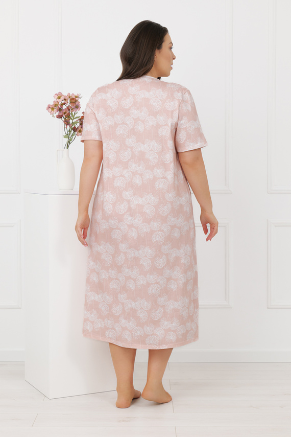 Koszula nocna Eleni Italian Fashion bawełna 100% krótki rękaw- łososiowa