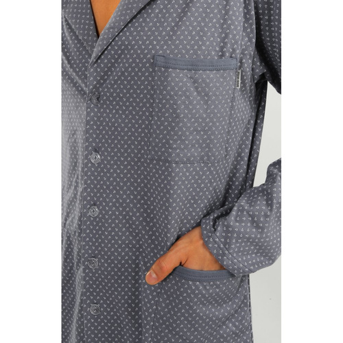 Rozpinana Piżama Męska Sesto Senso - kotwiczki grafitowy