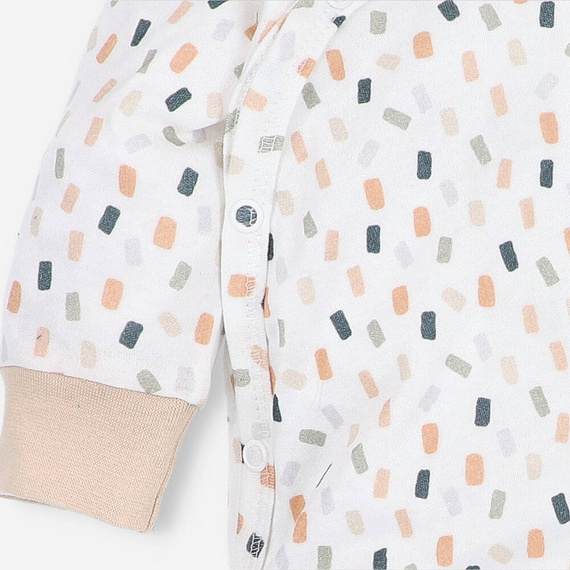 ABN-5327/KRE Pajacyk zapinany kopertowo z bawełny organicznej Nini kremowy