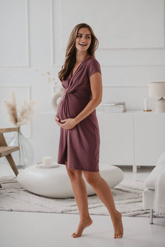 Loop sukienka ciążowa i do karmienia krótki rękaw Milk&Love rose brown