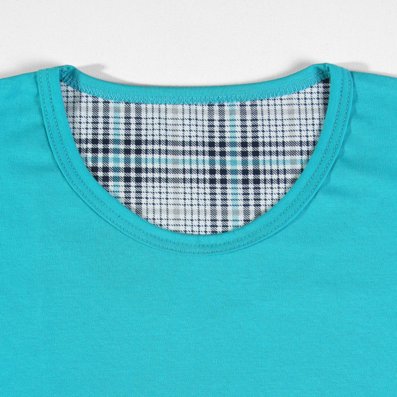 2379/27 Piżama Męska, krótki rękaw i spodenki Sesto Senso - turkusowy