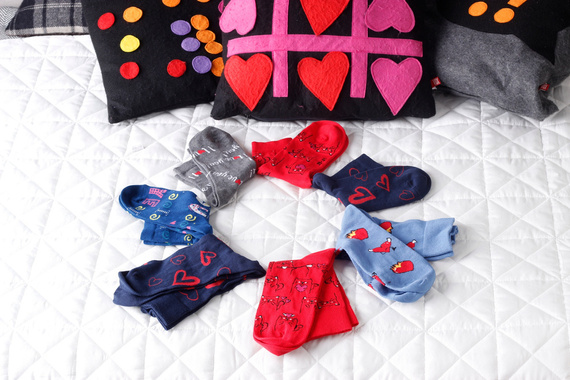 W84.01P Woman Casual Skarpety Walentynkowe damskie Wola 199/B6R - navy