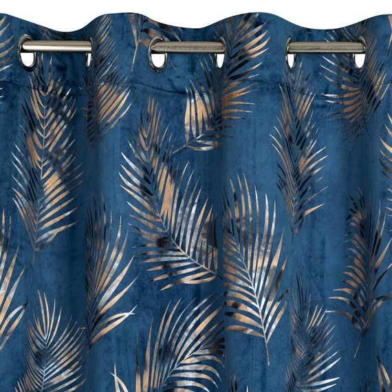 Gloria Zasłona na przelotkach welurowa Eurofirany granatowy