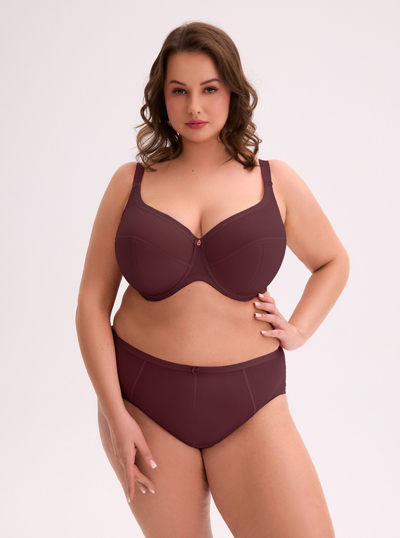 Gaia BS 1058 Maxi Wino Biustonosz Semi Soft na Duży Biust z Bawełną