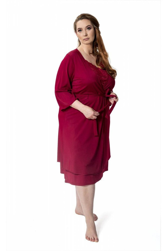 86299 Passion Szlafrok peniuar Mewa burgundowy