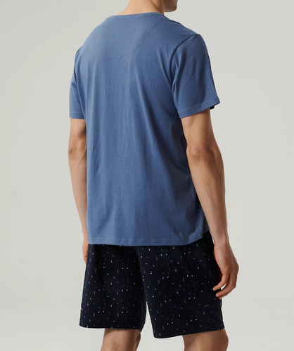 NMP-385  Piżama męska krótki rękaw, Atlantic- granatowy