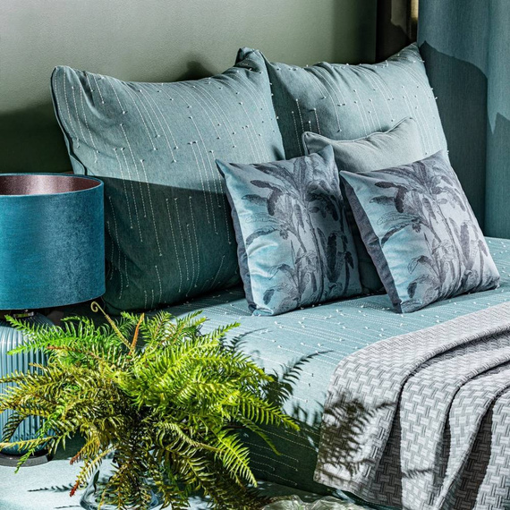 Montenegro 8 pościel z ozdobnymi przeszyciami Eurofirany jasnozielony