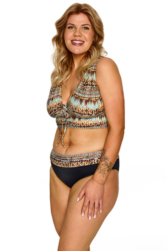Top kąpielowy Lupoline Nicole Soft wzorzysty modelujący biust bez fiszbin