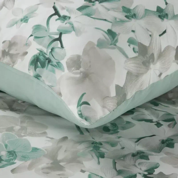 Spring 11 Kwiaty pościel satynowa Eurofirany miętowy
