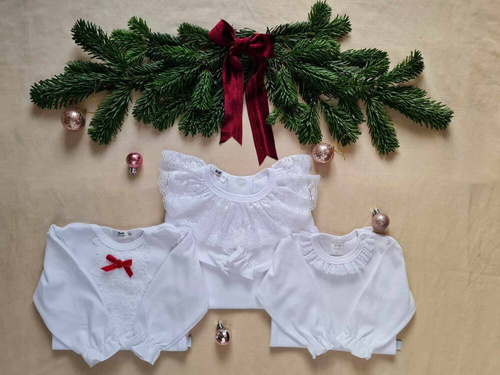 M071 La Bonita Body z koronką długi rękaw Marija - biały