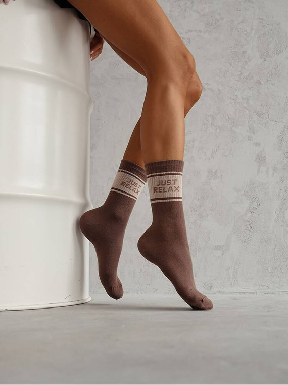 0200-131 Just Relax Skarpety damskie Milena - cappuccino