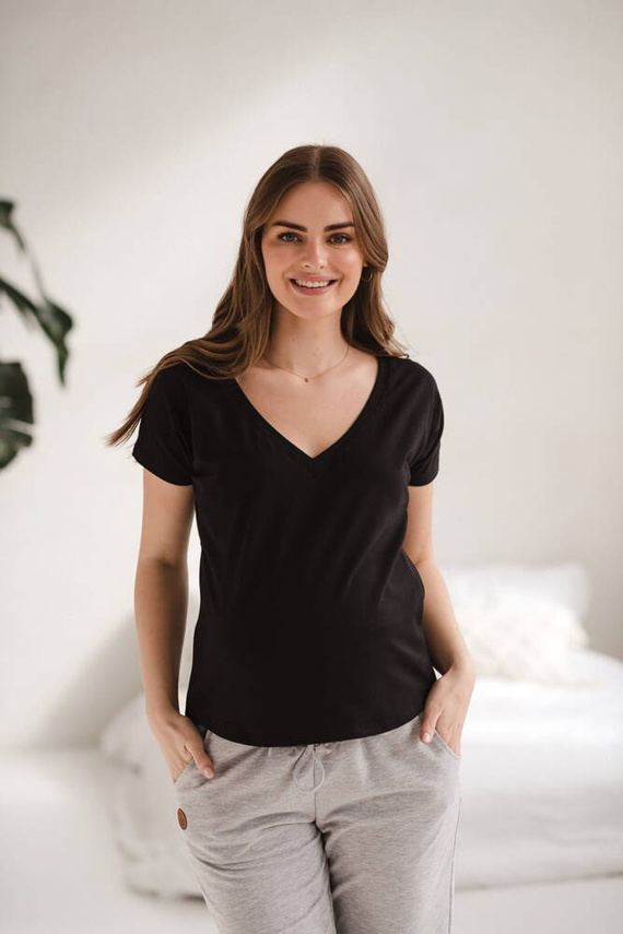 Two Ways bluzka ciążowa i do karmienia dwustronna krótki rękaw  Milk&Love czarny 