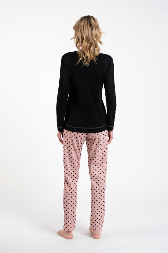 Bonilla Piżama Damska długi rękaw, długie spodnie Italian Fashion czarny/druk 