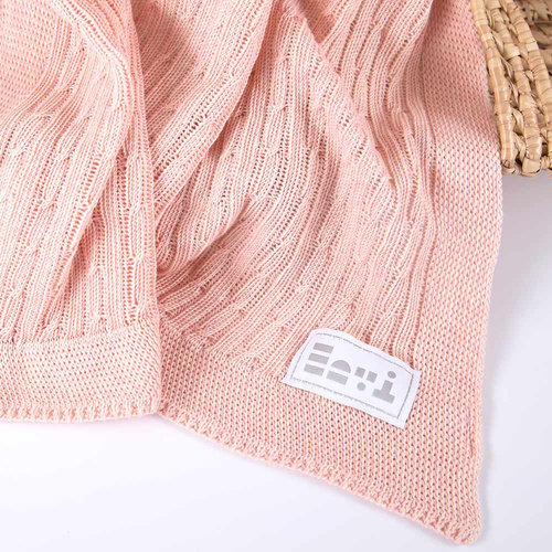 Kocyk dziany bawełniany Eevi- łosoś