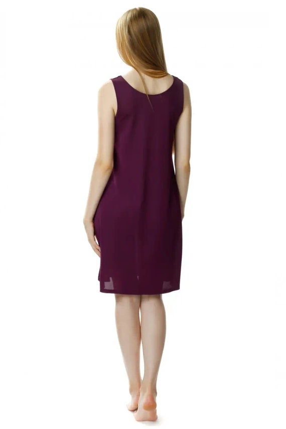 86385 Aurora koszula nocna damska Mewa bakłażanowy