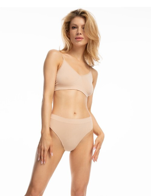 Figi Bamboo Bikini Julimex bambusowe figi damskie miękkie wygodne beżowe