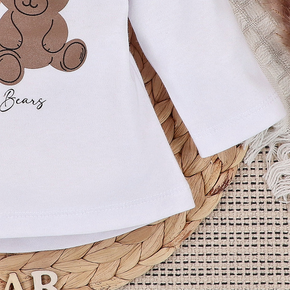 ABN-5358 Sweet Bears Bluzka z bawełny organicznej Nini beżowy 