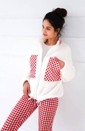 Perfect Bluza damska Sensis - śmietanowy-czerwony