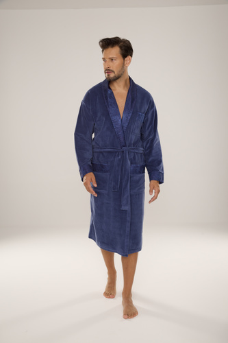 868 Noble Szlafrok męski welurowy De Lafense– elegancki, miękki, premium, jeans