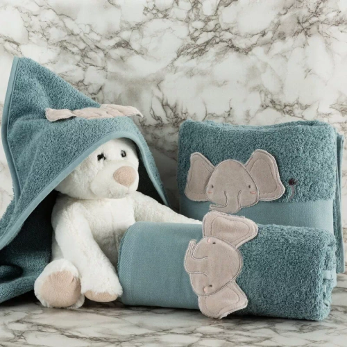 Baby 59 Słonik niemowlęce okrycie kąpielowe Eurofirany niebieski