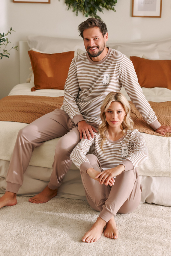 4530 "Bear" Piżama Męska Doctor Nap - beige