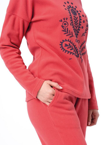 LHS 254 Piżama Damska długi rękaw i długie spodnie Key koralowy