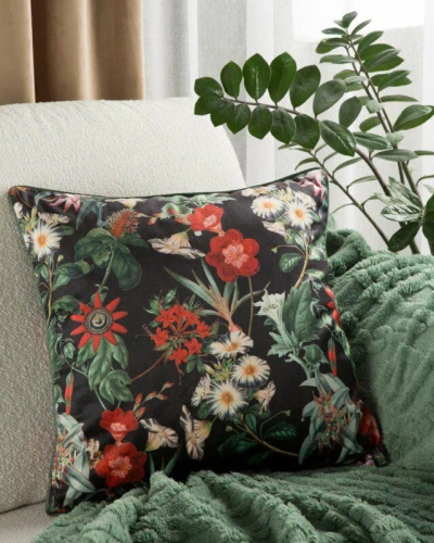 Velvet 102 poszewka welurowa kwiaty Eurofirany czarny