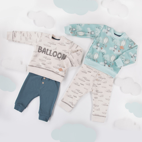 Balloons Spodnie niemowlęce Eevi- beż druk 