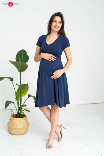 Mommy Chic sukienka ciążowa i do karmienia Milk&Love granatowy