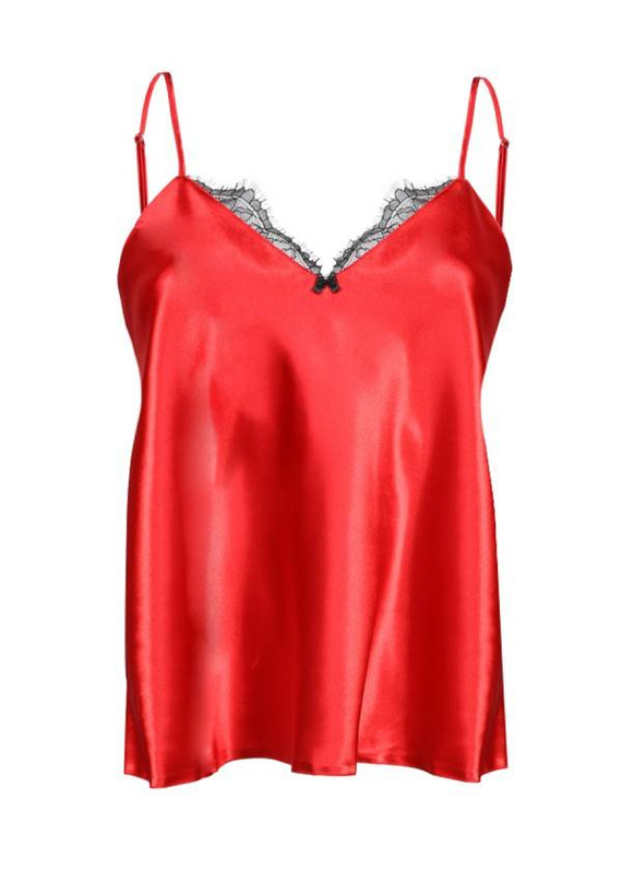 Doris Satynowy top damski DKaren - granat