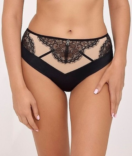 Figi Ava 2229 – koronkowe, z siateczką i paseczkami, eleganckie i wygodne