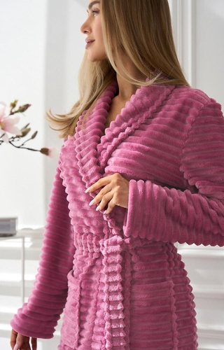 2415 Ritta Szlafrok Damski długi L&L - wiśniowy