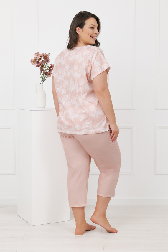 Piżama Kalina Italian Fashion – 100% bawełna, 3/4- łososiowy