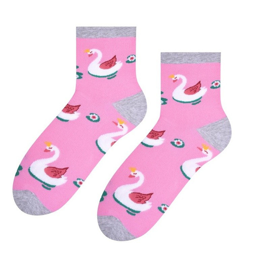 099 Skarpety damskie "Mama i córka" Steven 553 m.j.szary