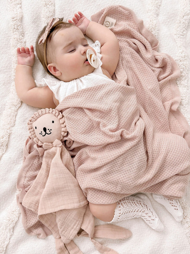 Doudou Lion Pluszowa przytulanka Yosoy - pudrowy róż