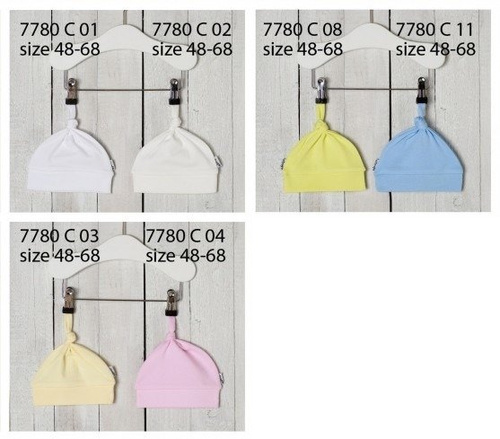 051 Czapeczka niemowlęca z węzełkiem "Basic" Nicol - ecru