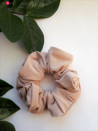 Scrunchie gumka do włosów gładka Milk&Love beżowy