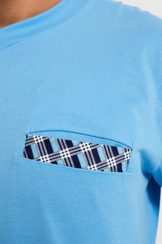 Jaromir Męska długi rękaw, długie spodnie Italian Fashion - niebieski/druk