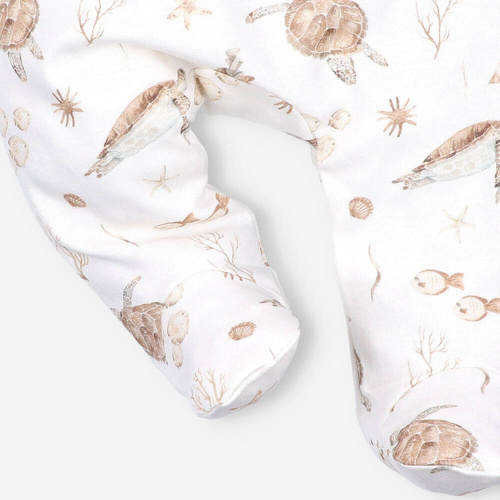 ABN-4008/ŻÓŁ Turtles Półśpiochy z bawełny organicznej Nini druk