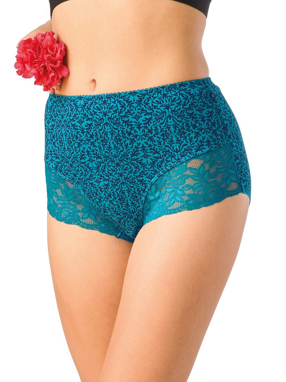 Figi Damskie Key LPF 501 B26 Maxi Bikini Bawełna Koronka 2-Pak