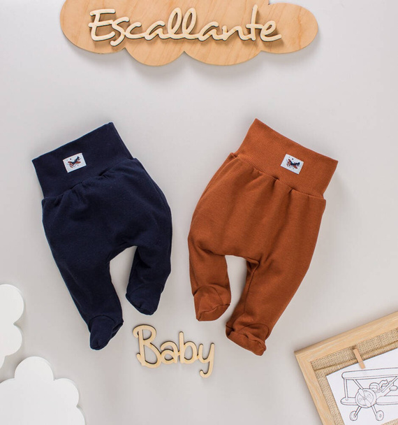 ABN-2669/GRA Samoloty Półśpiochy z bawełny organicznej Nini granatowy