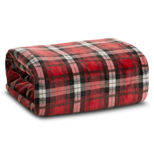 Bliss Koc świąteczny kratka Eurofirany czerwony