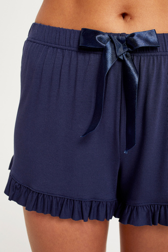 Styl Piżama Damska wąskie ramiączko, spodenki Italian Fashion - granat