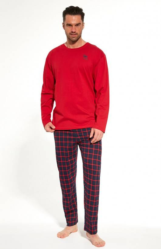 124/210 Winter Piżama męska Cornette -bordowy