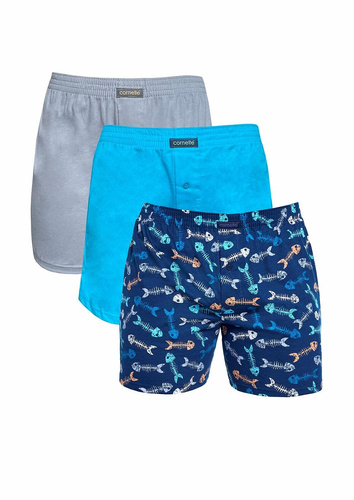 945/08 Bokserki męskie Cornette 3-pak | Luźny fason, bawełna, rozporek na guzik